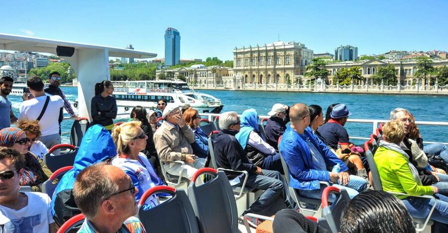 Istanbul: Bosphorus Cruise w/Audio Guide and Sunset Option - Boat setup: outside for views, inside for comfort