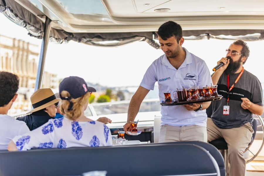 Istanbul: Bosphorus Yacht Cruise with Stopover on Asian Side - Inside the yacht experience: deck time, comfort, and snacks that work
