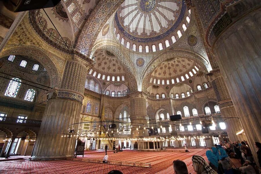 Istanbul: Hagia Sophia and Blue Mosque Tour with Tickets - The Blue Mosque inside: Iznik tiles and Ottoman naming logic