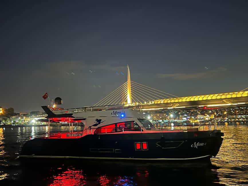 Istanbul: Sunset Bosphorus Yacht Cruise with A break on Asia - What’s included on board: tea, water, and snack/fruit