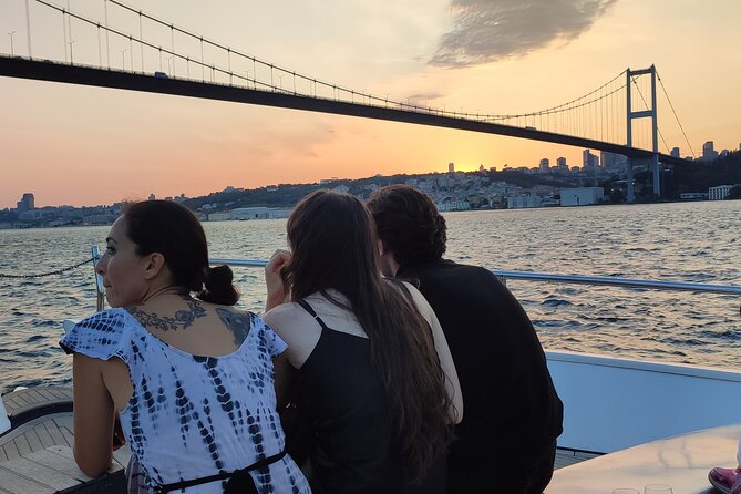 Istanbul Sunset Cruise on Luxury Yacht - Guided Group Cruise - Bosphorus Bridge and the art of seeing infrastructure as Istanbul identity