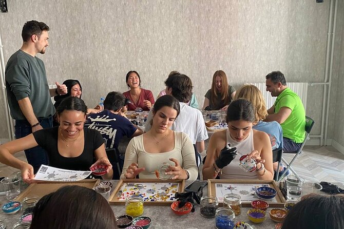 Istanbul: Turkish Mosaic Lamp Workshop in Galata – All Included - Choosing Your Lamp Design with 55+ Glass Colors