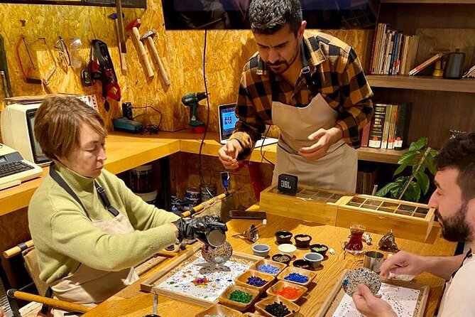 Istanbul Turkish Mosaic Lamp Workshop in Old Town - All Included - The real workshop work: placing mosaic tiles and beads