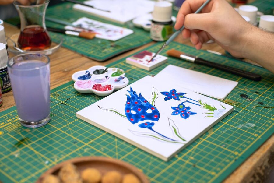 Istanbul: Turkish Tile Painting & Ceramic Workshop w/ Snacks - The Main Event: Painting a Take-Home Tabak Plate