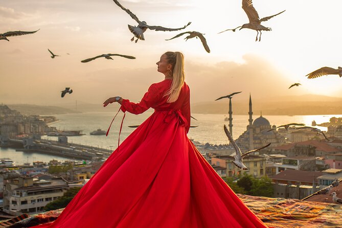 Rooftop Flying Dress Photo Shoot in Istanbul - Dress, Accessories, and the Real Meaning of Color Choice