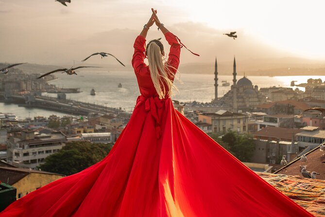 Rooftop Flying Dress Photo Shoot in Istanbul - Seagulls, Wind, and How to Get the Fun Shot Without Losing Your Mind